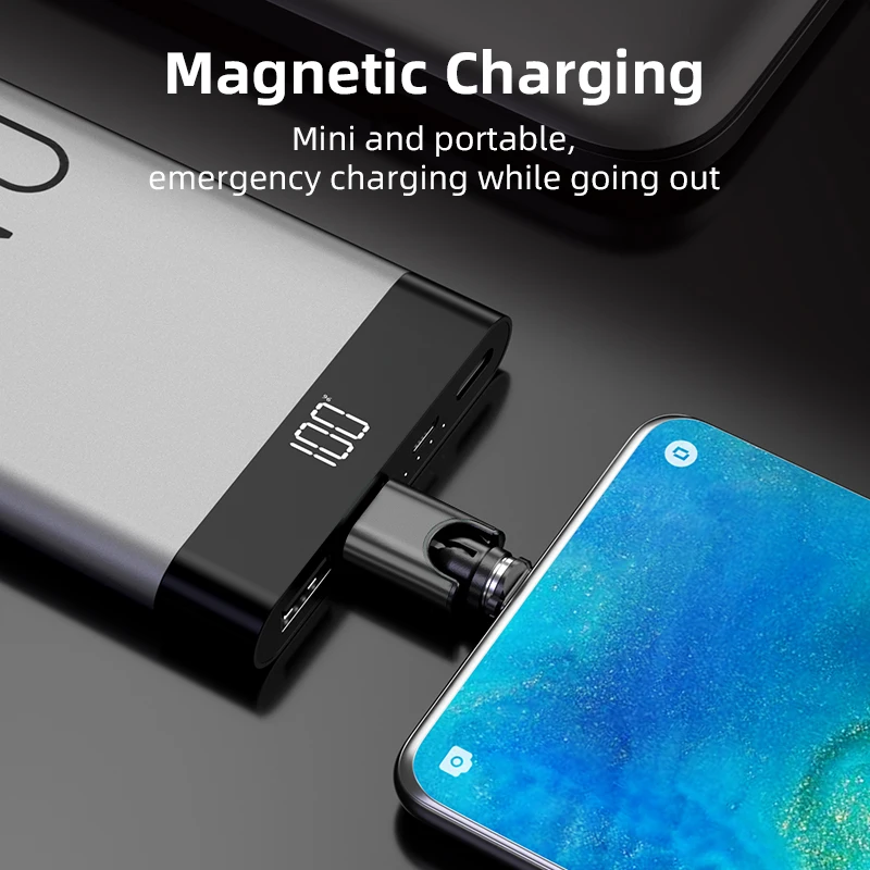 AUFU Newest 3in1 Magnetic Charger 540 Degree Rotate mini Usb Charging Type C  Micro Phone Charger for iPhone Samsung Xiaomi