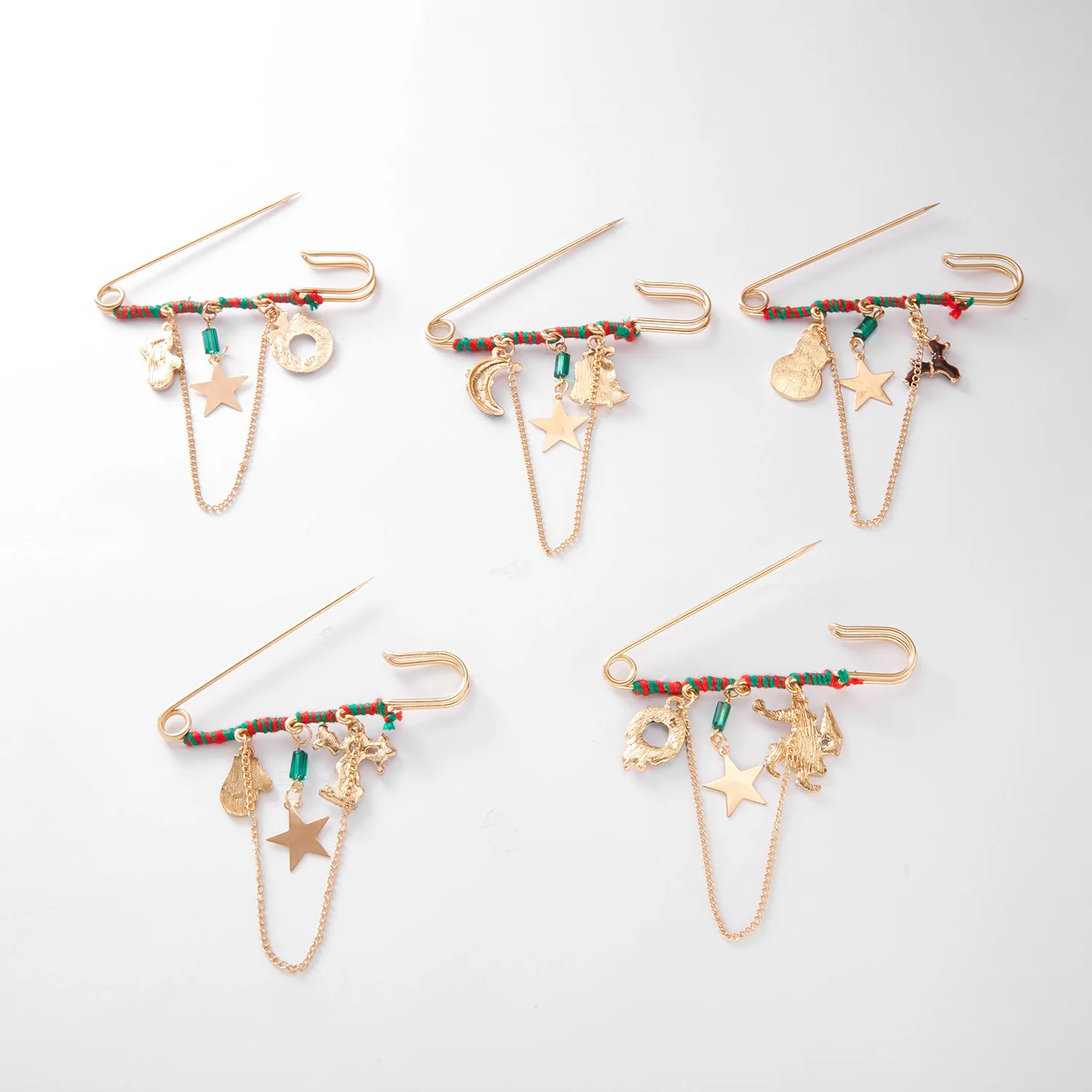 Рождественские Длинные булавки звезда Искусственная елка перчатка венок