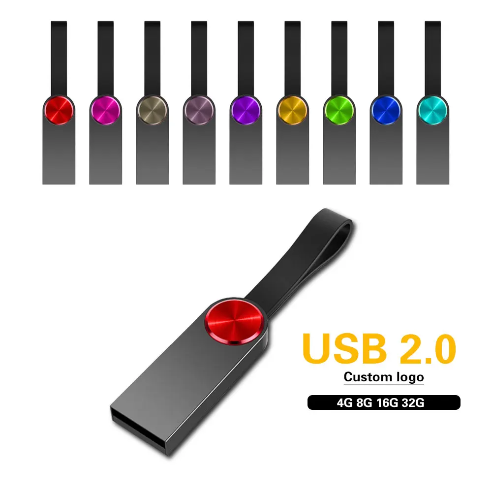 20 шт./лот USB флеш накопитель 64 ГБ 32 16 4 металлические карты памяти Ручка 100% реальный