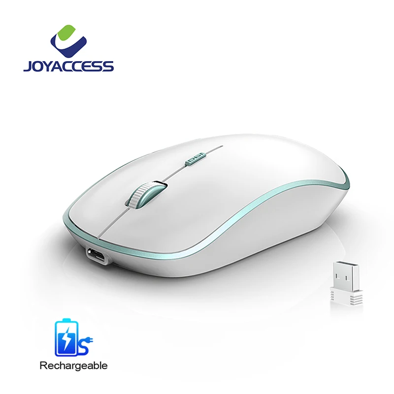 JOYACCESS Computer Mouse Rechargeable Wireless Mouse 2400DPI Ergonomic Mice for Computer Laptop Mouse for Desktop Notebook PC