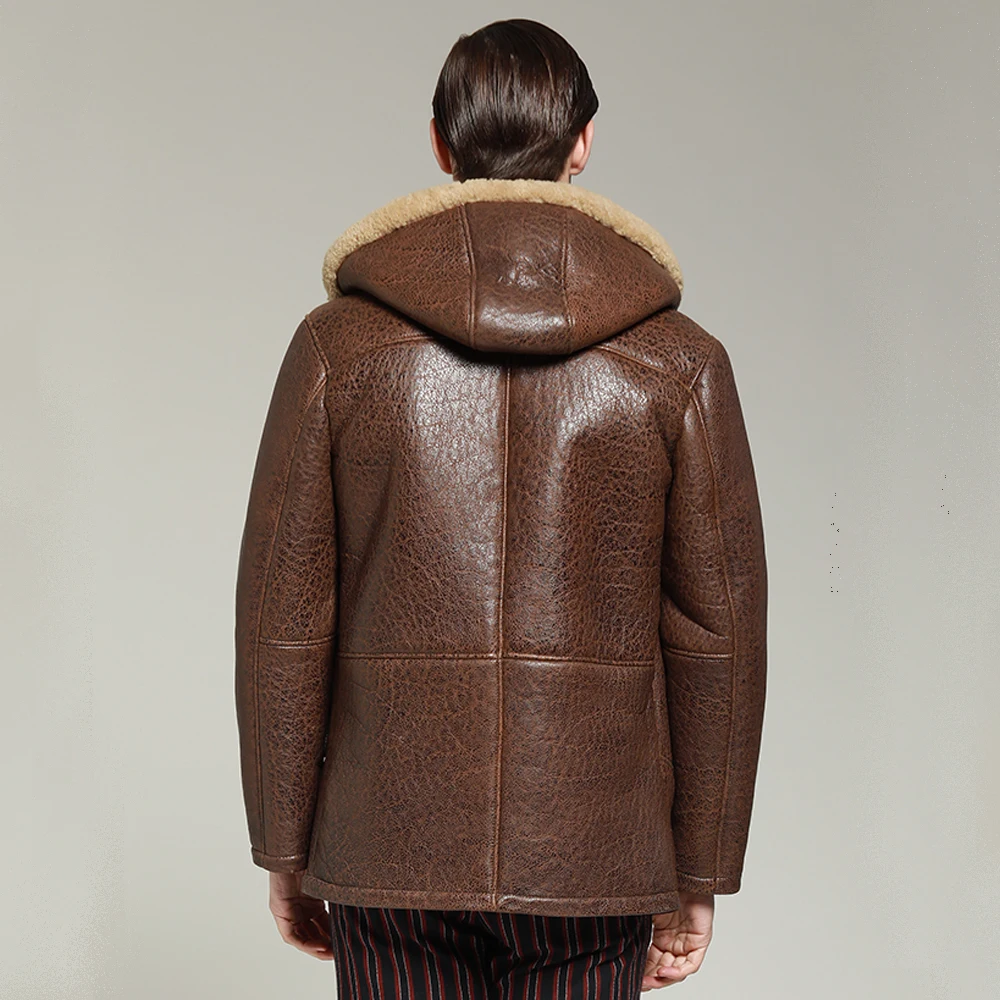 SANI 100% натуральная овчина меховое пальто из натуральной кожи Мужская официальная