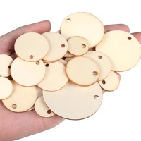 50100 pieces diy wood round 2345cm circle embellishment hang tags cards hang crafts blank rings for birthday board calendar