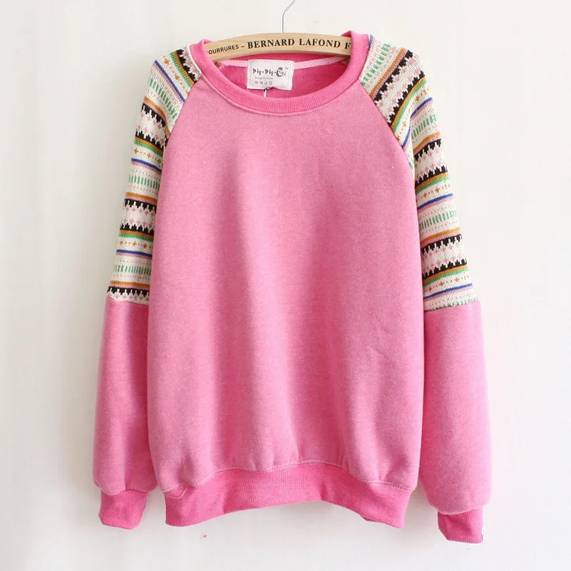 

Patchwork striped Hoodies Sweatshirts 2019 Women Casual Kawaii Harajuku new Sweat Punk for Girls European Tops Korean