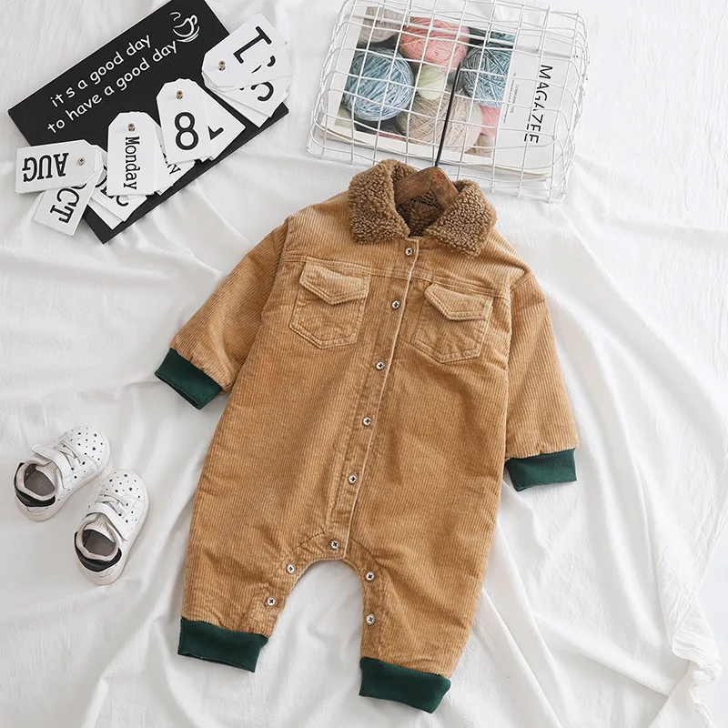 

2020 New Baby Double Layer and Thick One-Piece Suit Baby Wear Crawling Clothes Coat Winter Clothes