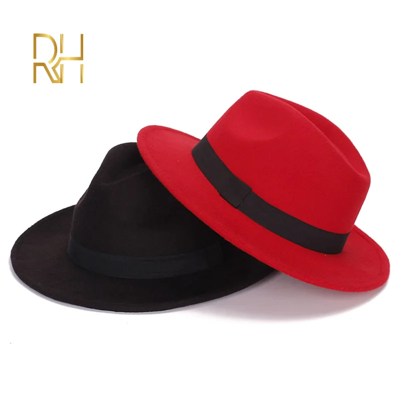 Жесткая фетровая шляпа для мужчин и женщин имитация шерсти зимние фетровые шапки