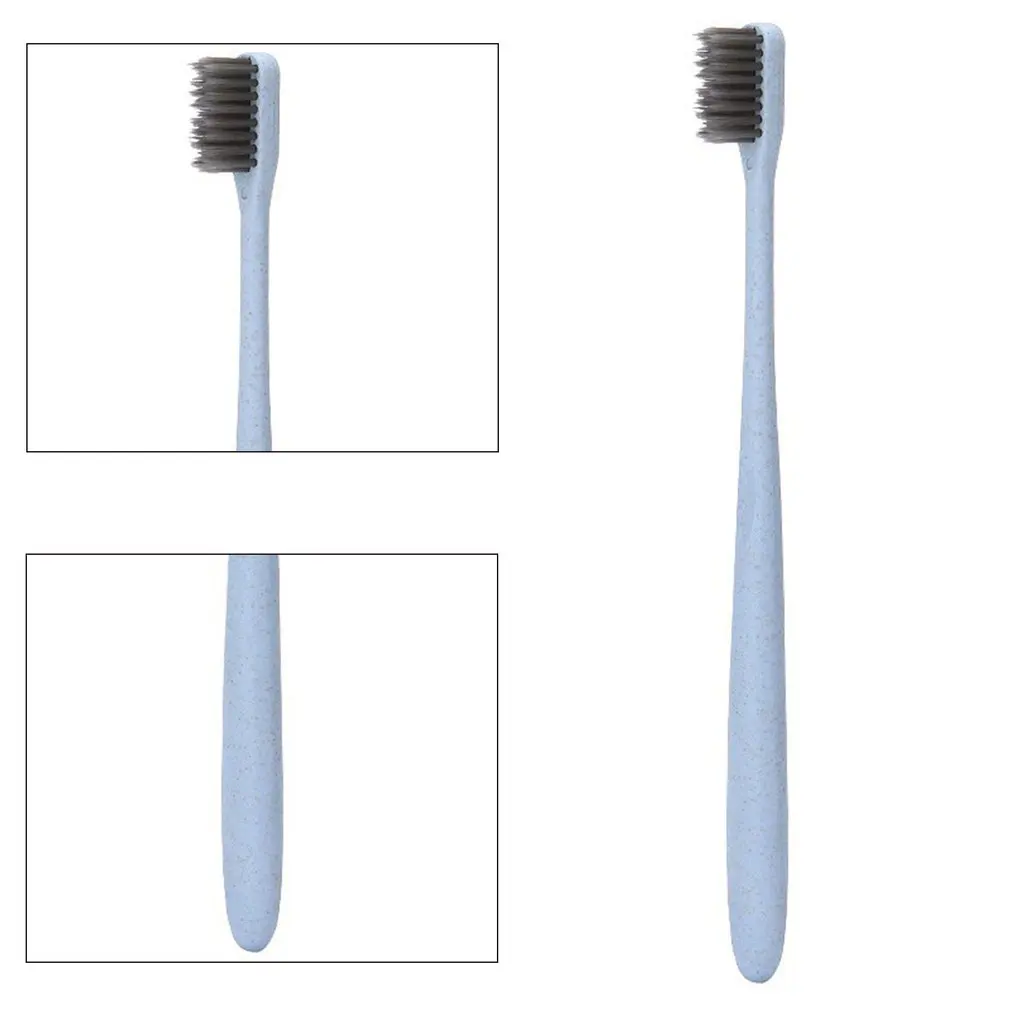 

Wheat Straw Bamboo Charcoal Toothbrush Brush Portable Round Tube Toothbrush Adult High-quality Soft Toothbrush