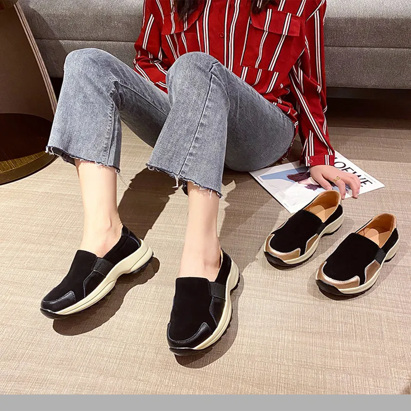 

New spring and autumn plus size women shoes women outdoor casual shoe fashion all-match breathable single shoes black flat shoes