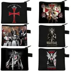 Кошелек с монетницей Crusader Knight Templar, мужской мини-кошелек с 3D принтом для удостоверения личности, кредитных карт, чехол, кошелек, чехол для монет