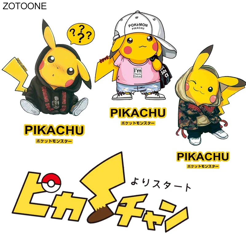 ZOTOONE мультфильм Пикачу нашивки в виде животных клевый стикер для детей