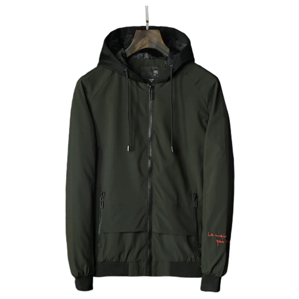 

Men's new hooded trend loose large pocket windbreaker jacket spring autumn casual comfortable jacket coat