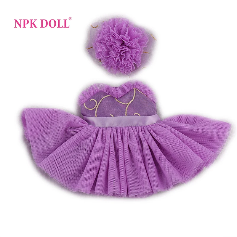 NPK Кукла Reborn Baby DOLL одежда для девочек фиолетовое платье костюм принцессы милый