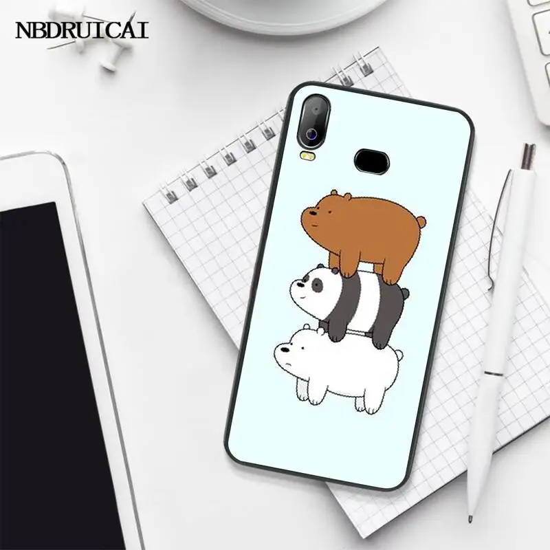 PENGHUWAN мультфильм панда черный мягкий чехол для телефона Samsung A10 A20 A30 A40 A50 A70 A71 A51 A6 A8