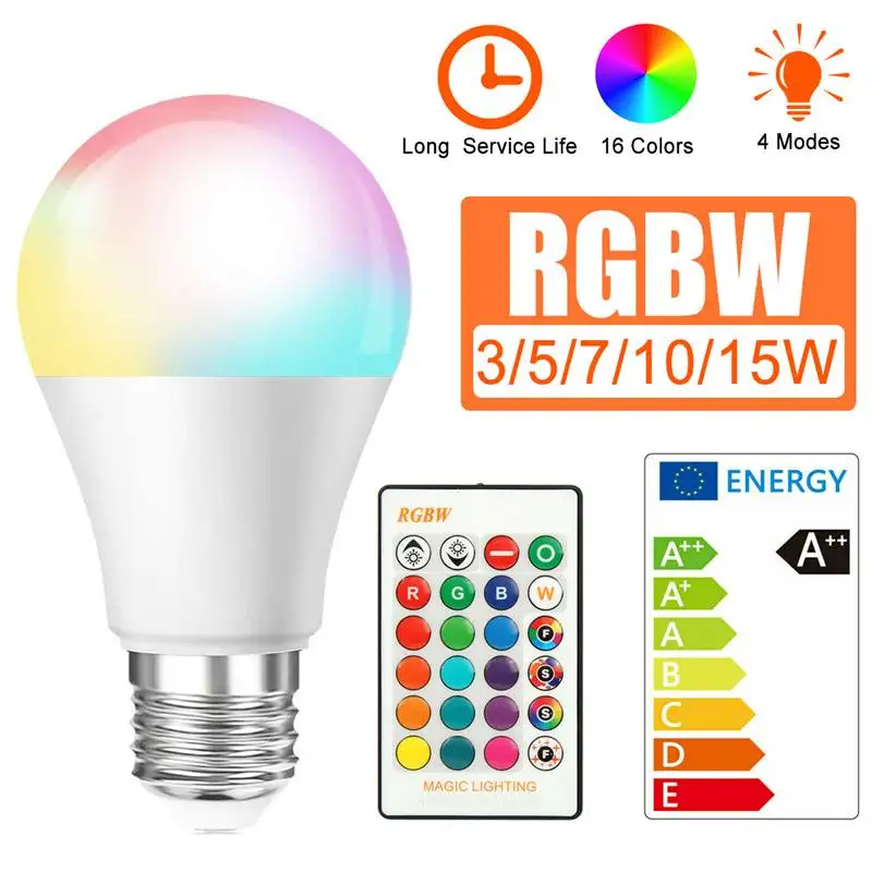 

Светодиодная RGB-лампа E27, 3 Вт, 5 Вт, 70 Вт, 10 Вт, 15 Вт