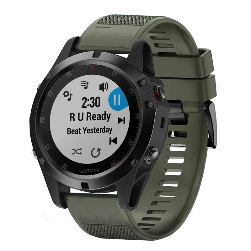 Dark green 26 мм 22 мм Смарт-часы ремешок для Garmin Fenix 5X5 Plus 3 3HR D2 S60 gps часы Quick Release силиконовый Easyfit браслет - Цвет: Dark green