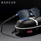 BARCUR поляризационные мужские солнцезащитные очки квадратная оправа из нержавеющей стали TR90 солнцезащитные очки