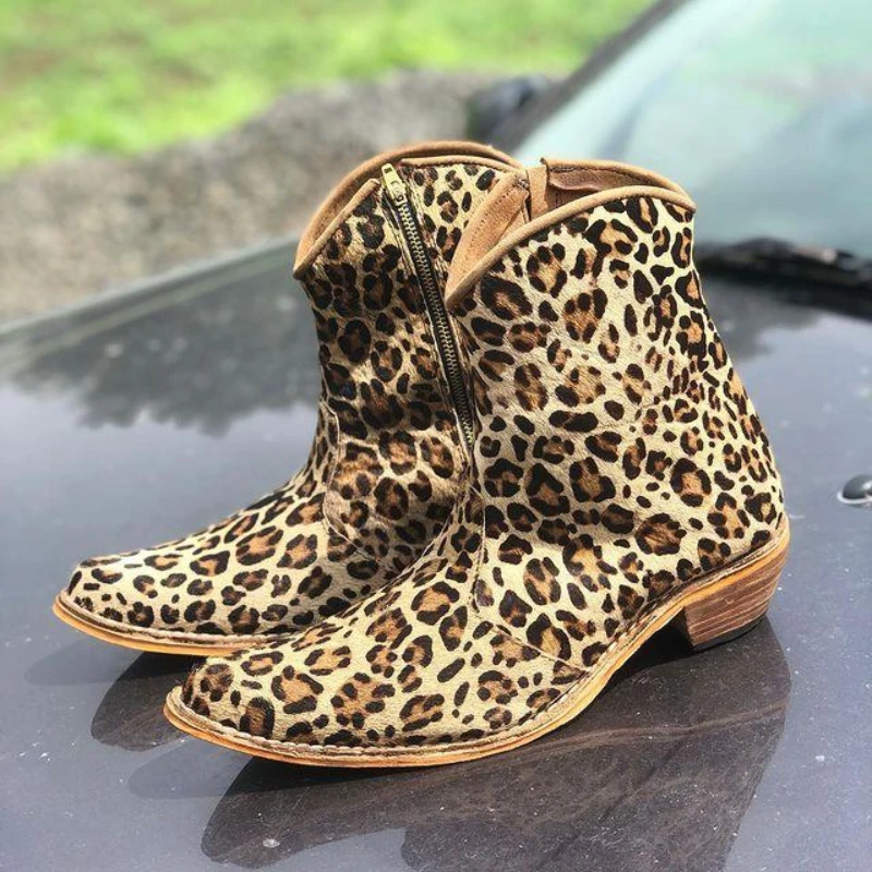 

Men Shoes Leopard Faux Suede Botines Ankle Boots мужские сапоги Bottes Pour Hommes Fashion Sapatos Para Hombre Zipper XM642