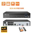 Сетевой видеорегистратор Techage 8CH 1080P 3MP 5MP 4K для системы видеонаблюдения H.265 VGA HD порт аудио выход Поддержка порта XMEye APP