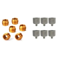rise 12pcs female threaded nut screw adapters microphone clip holder nut adapters for mic microphone stand golden silver