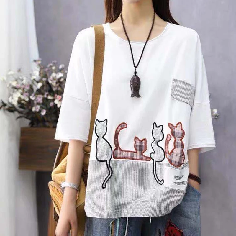 Женская хлопковая футболка в полоску Max LuLu желтая Повседневная европейском стиле