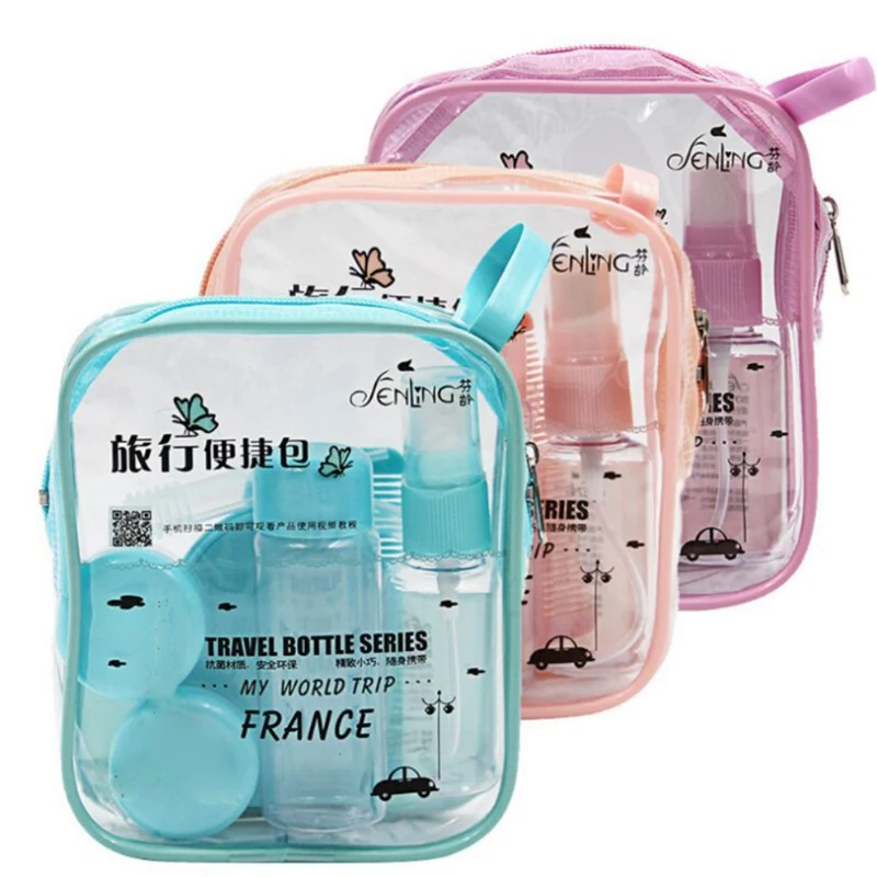 8PCs/set Essensial Travel Mini Plastic Transparent Empty MakeUp Container Bottle Face Lotion Atomizer Sample Bottles: | Красота и