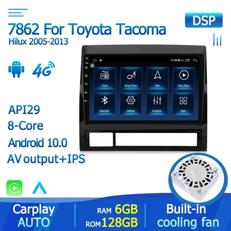 Автомагнитола для Toyota TACOMA HILUX 2005-2013 2din Android 10 DVD автомобильный мультимедийный