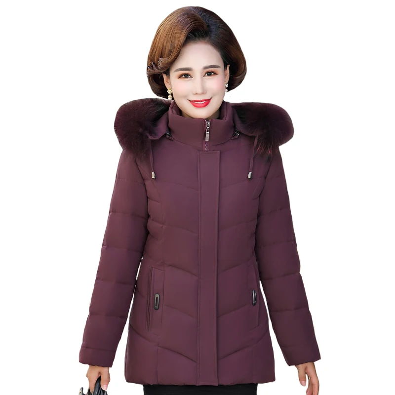 2020 зимняя пуховая куртка с воротником из натурального меха Женское пальто модная