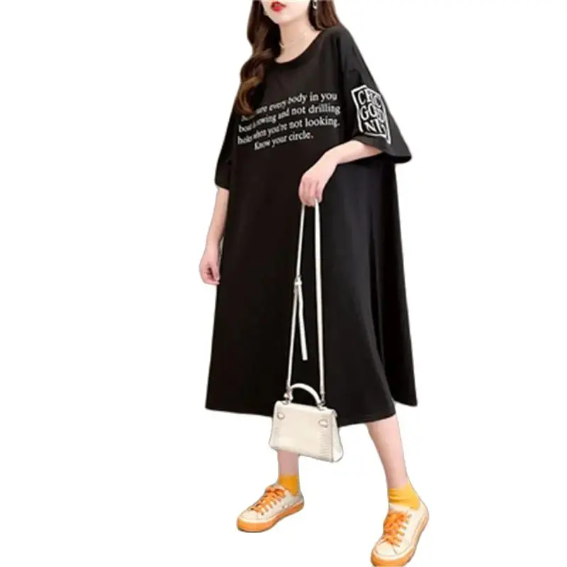 

Fashion Dresses For Women 2021 New Loose Casual Women Dresses Short Sleeve Printed T-Shirt Plus Size Dress Women TYJTJY
