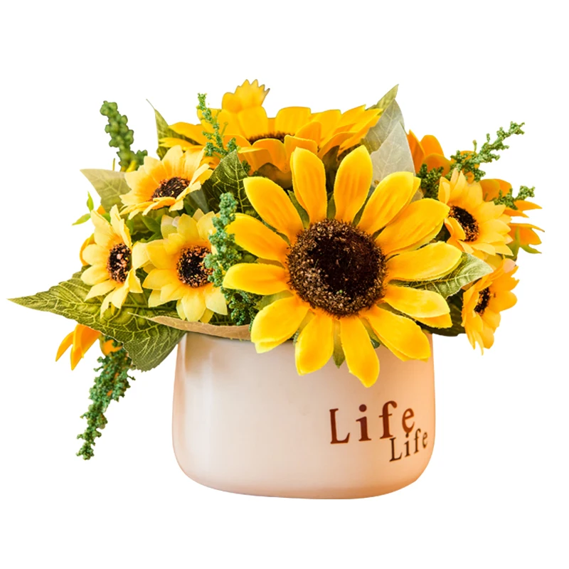 

Fresh Indoor Living Room Simulation Fake Bouquet Rose Decoration Dining Table Decorative Plastic Dried Flower Potted Plant