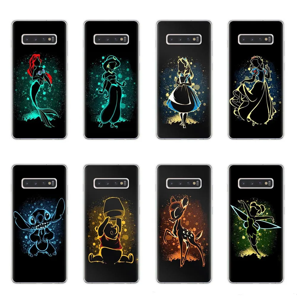 Милый Белоснежка Алиса Русалочка Ститч Бэмби чехол для Samsung Galaxy S6 S7 Edge S8 S9 S10 Plus Lite