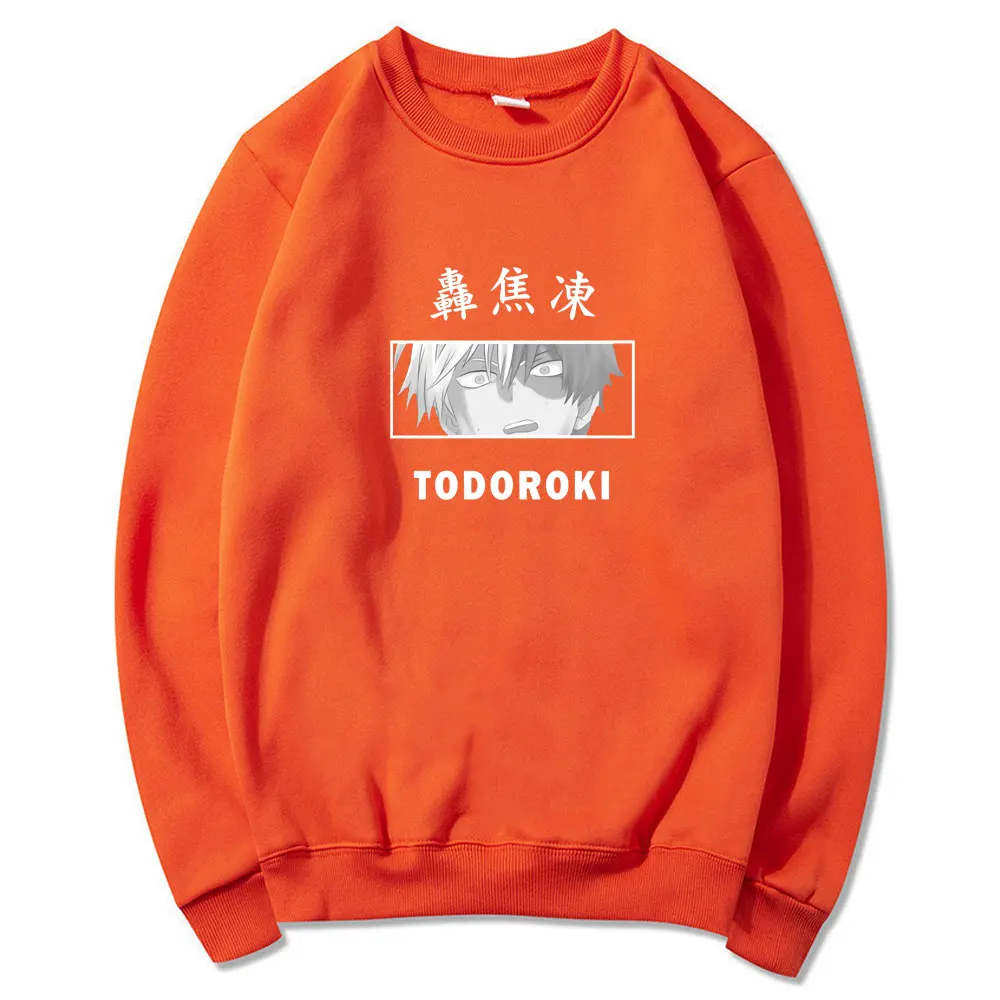 

Harajuku Japanese Anime My Hero Academia Sweatshirt Super Hipster Todoroki Shoto Pattern Pullover Male Hipster Retro Sweatshirts