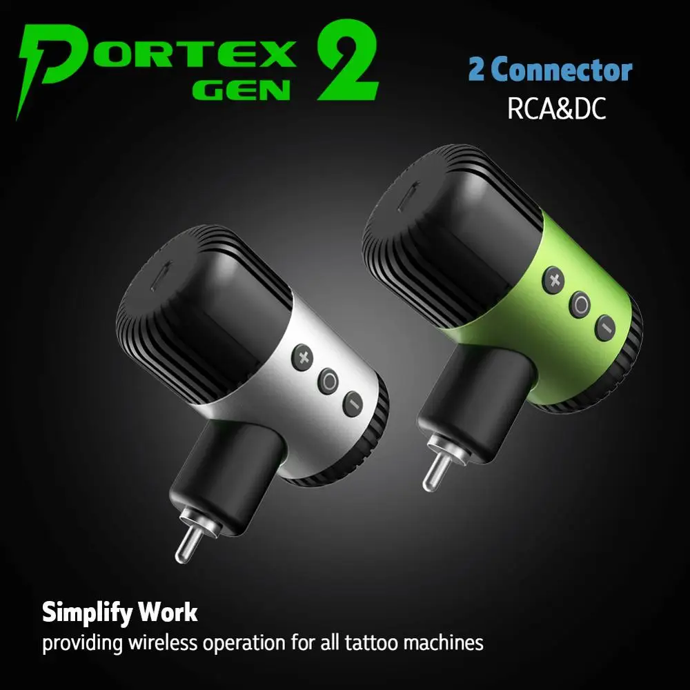 Блок питания Portex для татуировок беспроводной с 2 аккумуляторами RCA DC