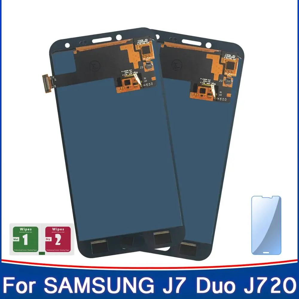 ЖК-дисплей TFT с регулировкой яркости для Samsung Galaxy J7 Duo 100% J720 J720F J720M 2 шт. сенсорный |