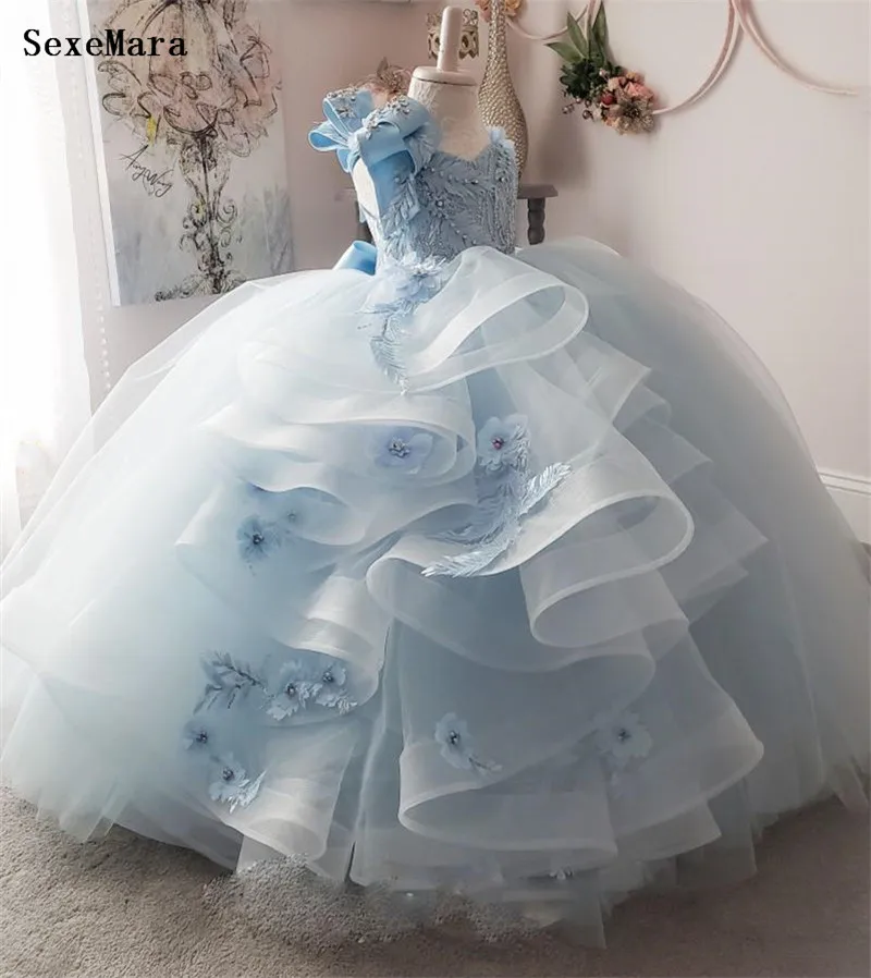 Новые Красивые Платья с цветочным узором для девочек со складками