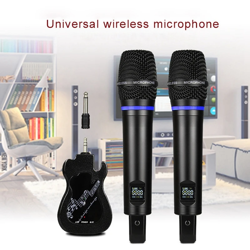 U Stage Wireless Microphone USB RCA MIC Handheld UHF Mic With Receiver For KTV Karaoke Party | Электроника