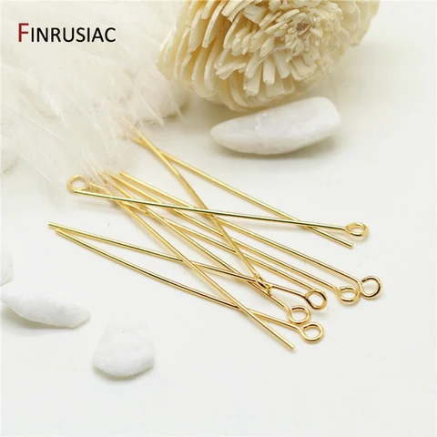Булавки для бижутерии FINRUSIAC медные золотые 14К