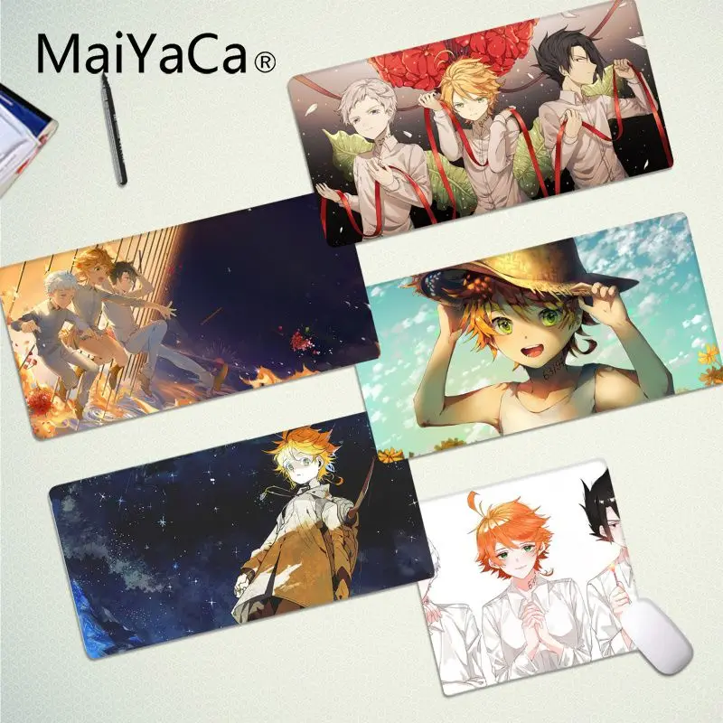 

MaiYaCa Anime The Promised Neverland Boy Gift Pad gamer play mats Mousepad for L XL game Customized mouse pad for CS GO PUBG