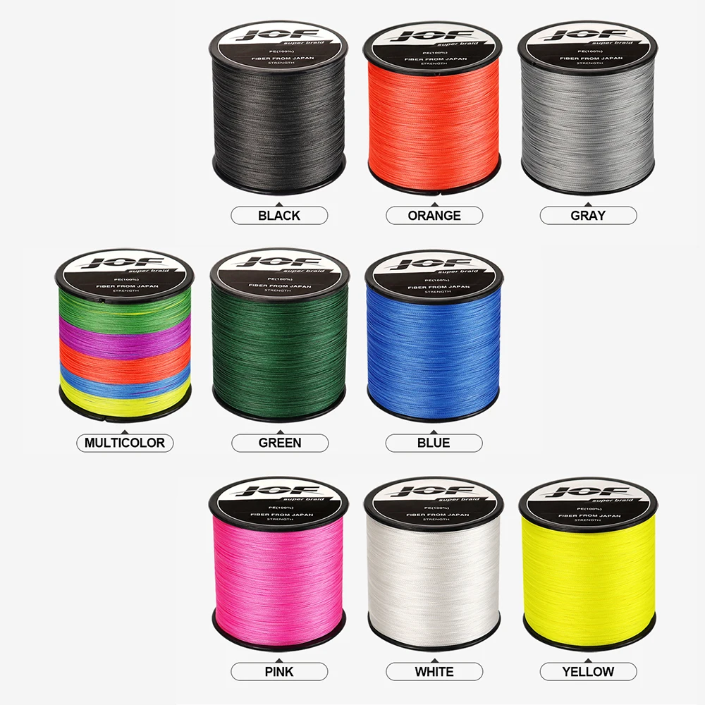 

JOF PE Braided Fishing Line 1000M 500M 300M 100M 8 Strands Multifilament Fishing Line Carp Fishing Wire 20-100LB