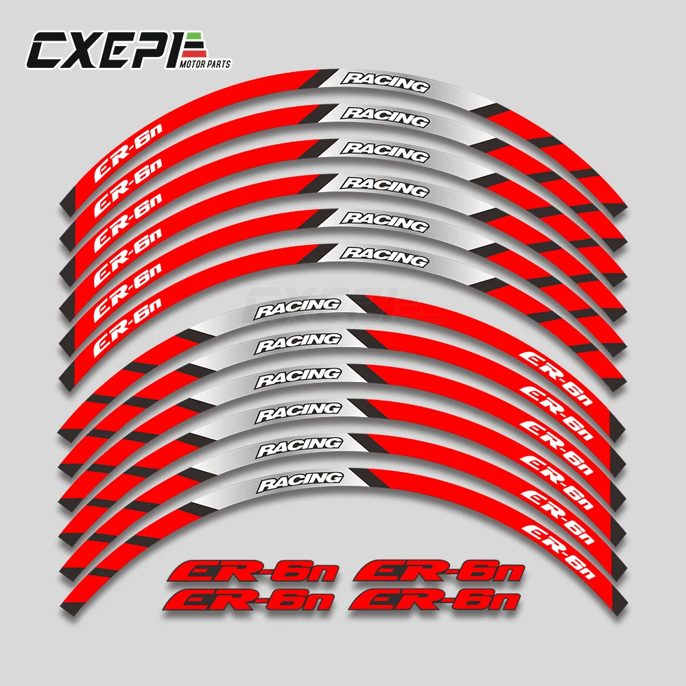 

Наклейка на мотоцикл, полосатая наклейка на колесо, Светоотражающая наклейка на обод для велосипеда kawasaki ER-6N ER6N 2006-2018 2017 2016 2015 2014