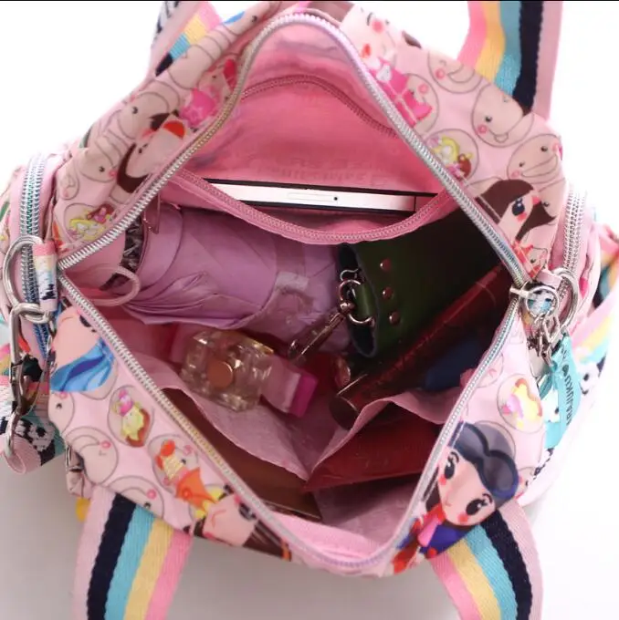 Mother bag New+Harajuku Doll key chain waterproof nylon handbag ladies one shoulder cartoon cross-body bags Handbags | Багаж и сумки