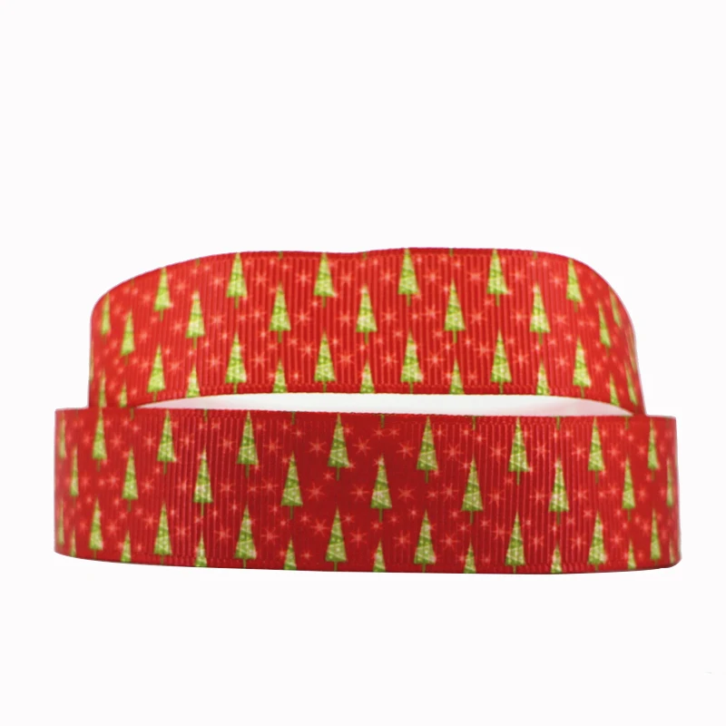 

50yards/lot 16-75mm Christmas Printed Grosgrain Ribbon For Wedding Party Christmas Decoration Hair Bows DIY Materials