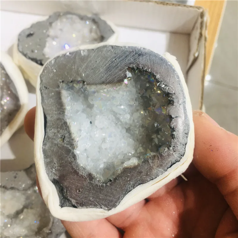 Природный Агат фрагмент жеоды Друза кварцевый гальванический кластер