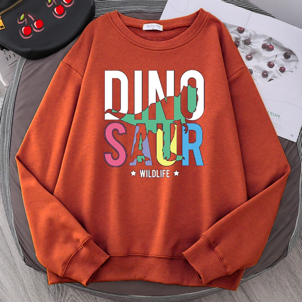 

Dino Saur Print Woman Sweatshirt Brand Oversized Clothes Fleece Warm Hip Hop Hoodie Autumn Breathable O-Neck Female Hoodies