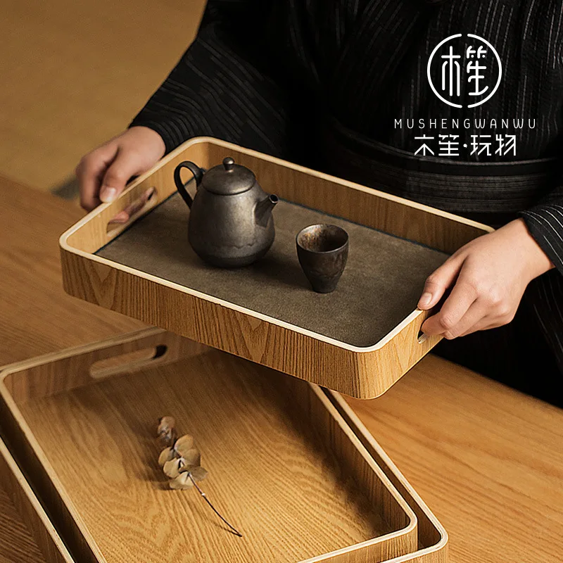 

Serving Wooden Tea Trays Cup Tray Tea Set Tea Ceremony Breakfast Round Tea Tray Coffee Table Decor Bandejas Kitchen Tray BI50TT