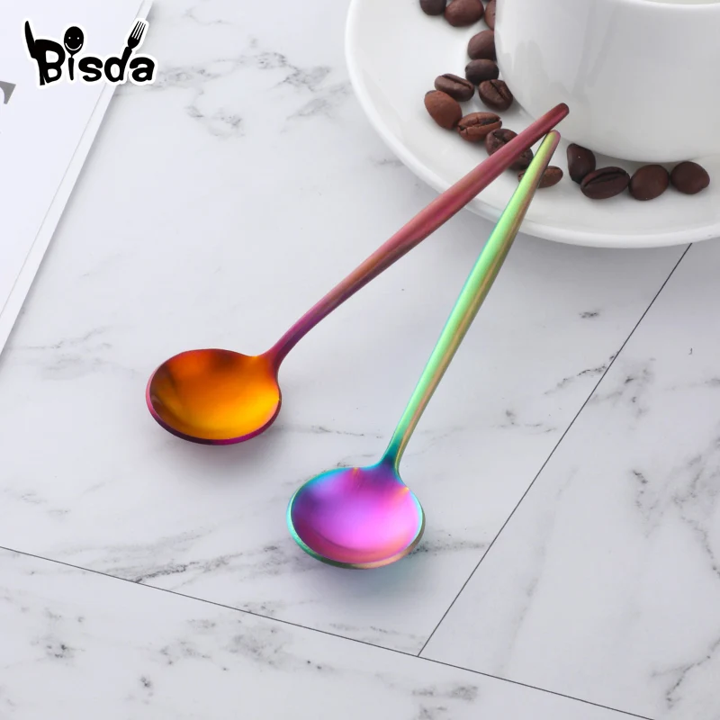 Столовые приборы из нержавеющей стали 8 цветов|Ложки| |