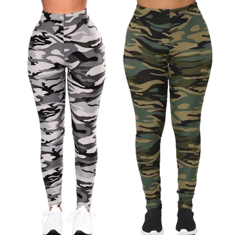 

Explosive hot camouflage printing large size casual pants sexy ladies high waist yo-ga running sports fitness leggings