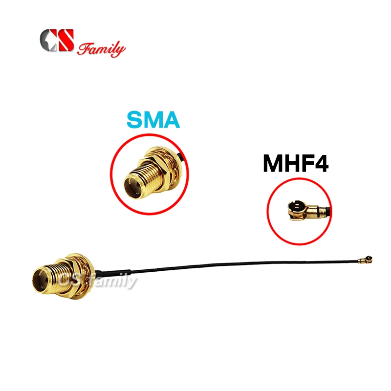 2 шт. SMA Female to MHF4 RF Pigtail кабель для мини PCI 0 81 мм карты Intel WIFI плата 10 см|Антенны связи|