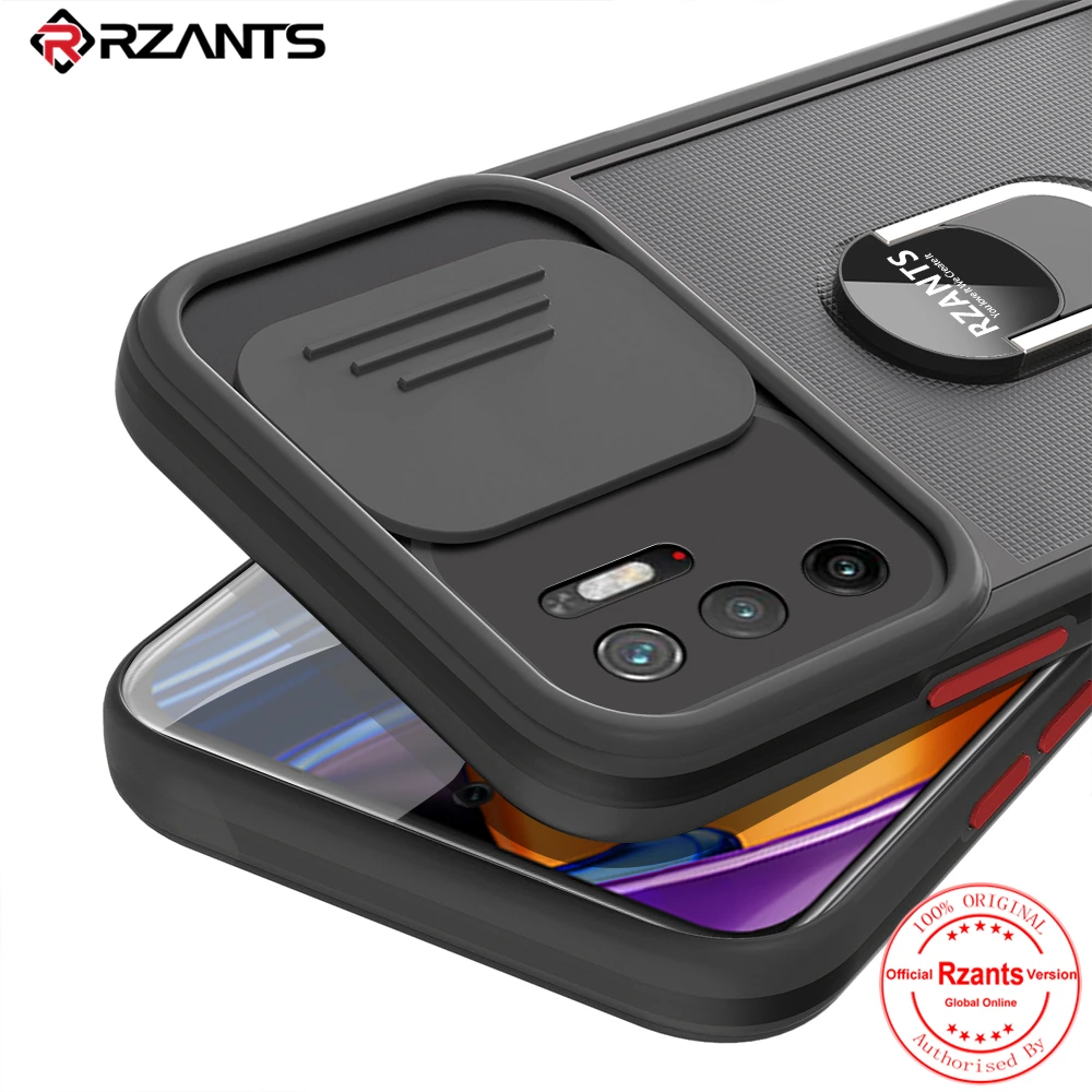 

Rzants For Xiaomi POCO M3 Pro 5G Case Anti fingerprint Shockproof 360 Rotation Ring Holder Lens Protection Thin Phone Cover