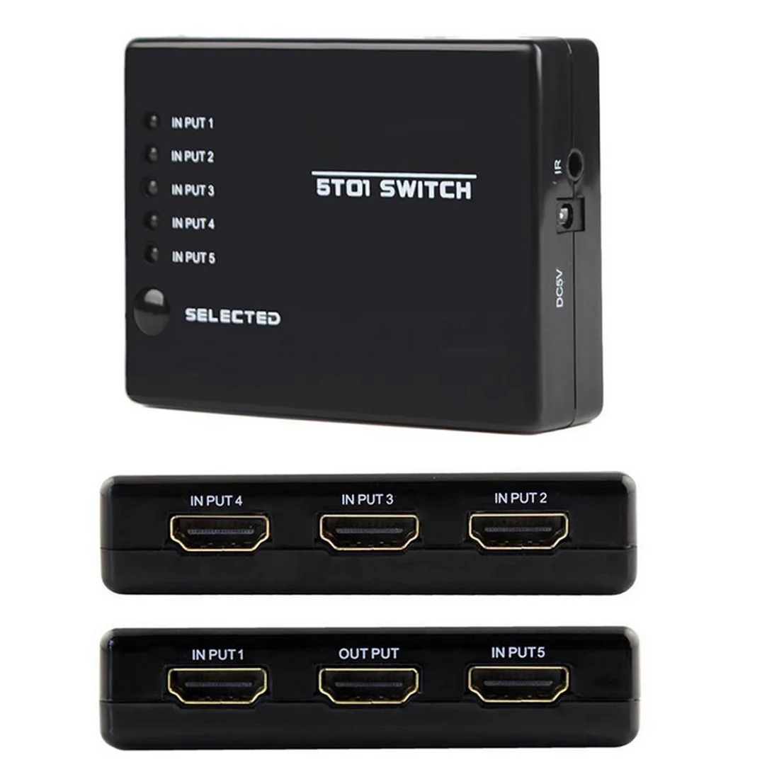 

MINI Splitter 3 Port Hub Box Auto Switch With Remote Control Output Switcher 3D 1080p For HDTV XBOX PS3