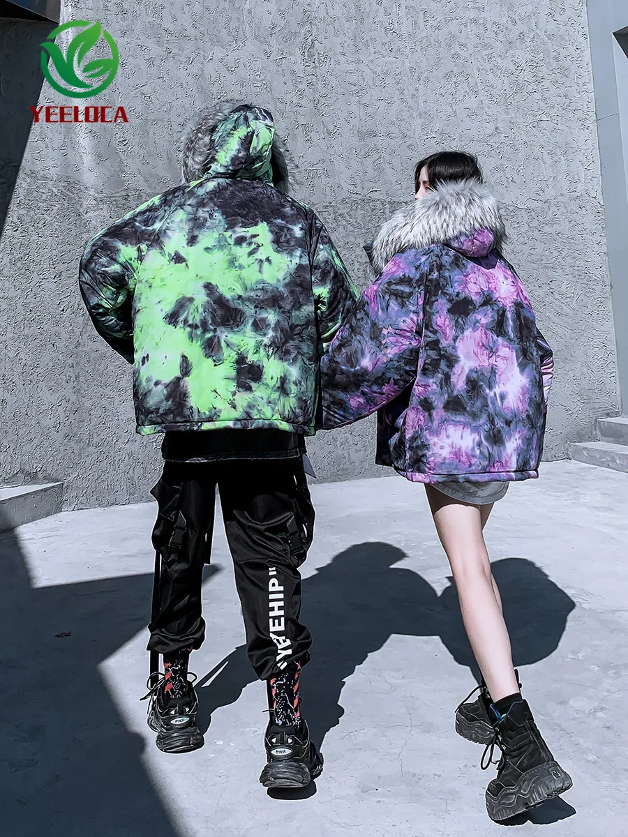 Камуфляжная куртка с меховым воротником пальто в стиле хип-хоп Мужская