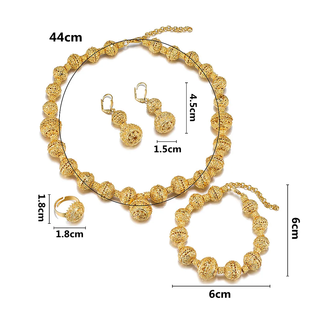 Ювелирный Комплект из колье серёг браслета и кольца | Украшения аксессуары